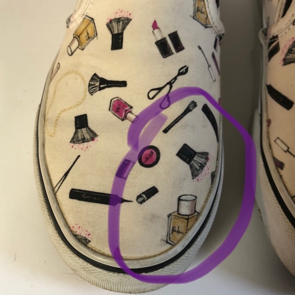 Vans Asher makeup cream coloured slip on woman’s shoes size 6 - Picture 16 of 16